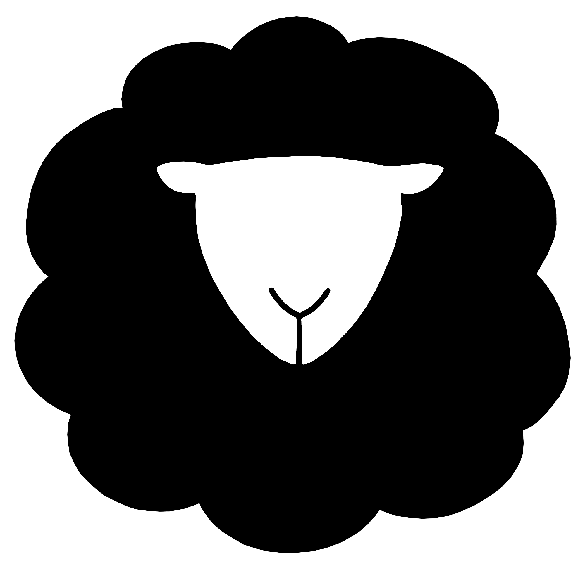 image of a black sheep with a white head